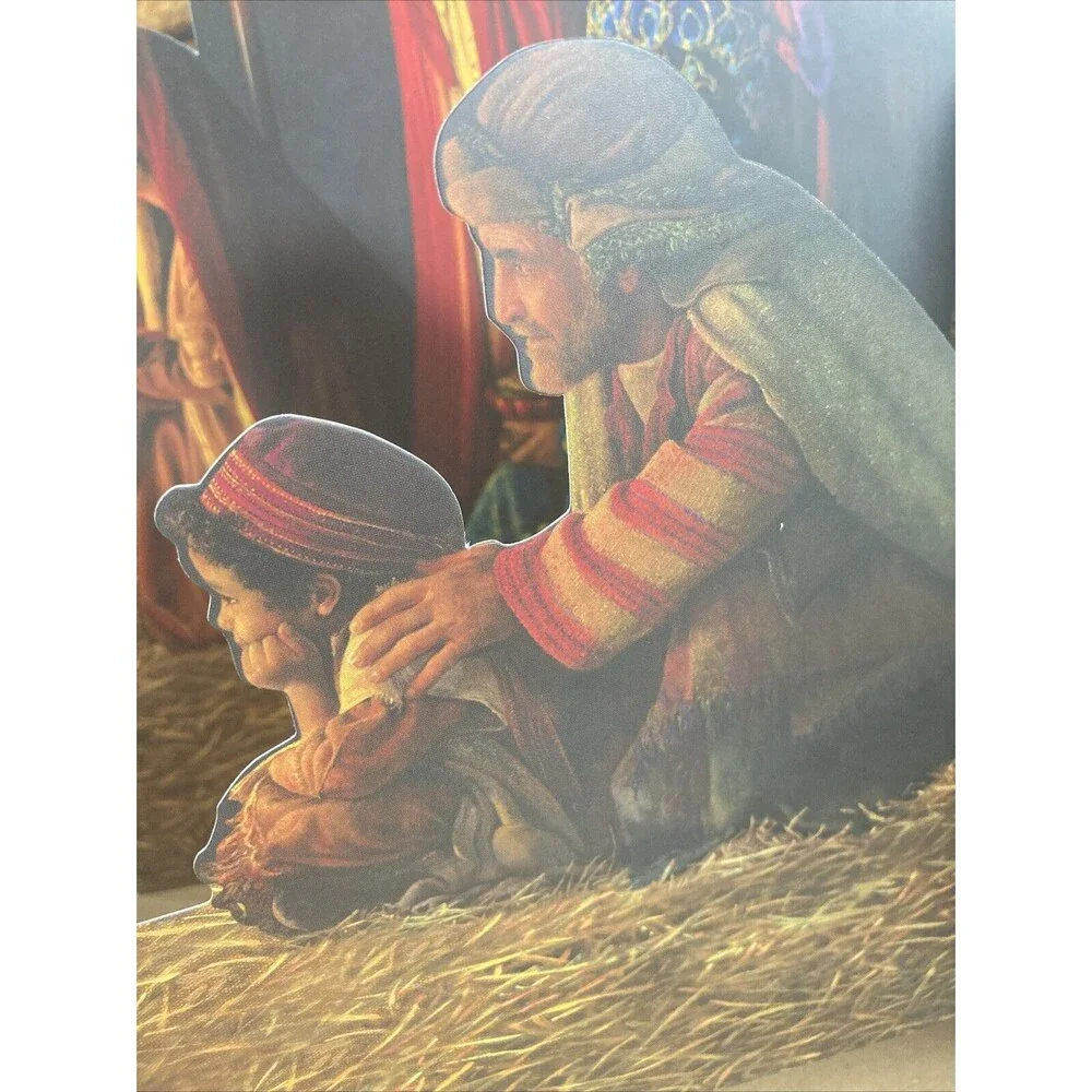 Greg Olsen Nativity 4-piece Diorama With Envelope Christmas Holy Family Jesus